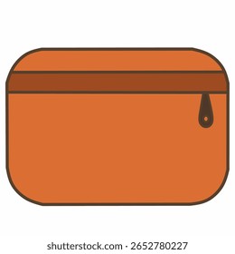 Una simple Ilustración vectorial de viaje naranja. Ideal para almacenar artículos de higiene personal y seguridad durante los viajes, perfecto para gráficos de viaje.