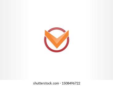 Simple orange vector logo design with round shape.