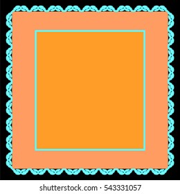 Simple orange vintage frame border background vector eps.10