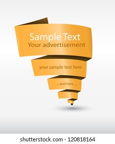 Simple orange web banner with text.