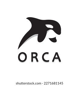 Simple orca whale animal illustration logo creative design, killer whale, underwater animal. Logo for business, identity and branding,badge,conservation,ecology concept,sea animal protection,vector