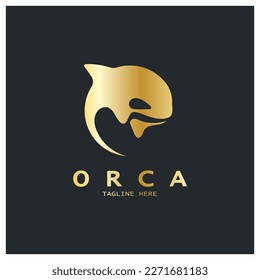 Simple orca whale animal illustration logo creative design, killer whale, underwater animal. Logo for business, identity and branding,badge,conservation,ecology concept,sea animal protection,vector