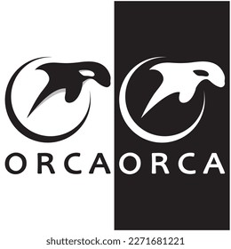 Simple orca whale animal illustration logo creative design, killer whale, underwater animal. Logo for business, identity and branding,badge,conservation,ecology concept,sea animal protection,vector