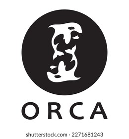 Simple orca whale animal illustration logo creative design, killer whale, underwater animal. Logo for business, identity and branding,badge,conservation,ecology concept,sea animal protection,vector