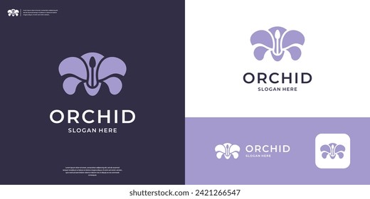 Simple orchid flower logo design inspiration