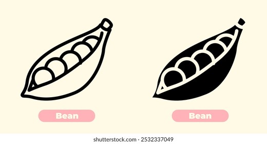 Simple and organic bean icon, perfect for agriculture, food, and nutrition-related designs