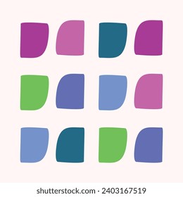 Simple organic blob illustration in bold style for kids shape graphic design. Whimsical colorful vector drawing in happy folklore style. 