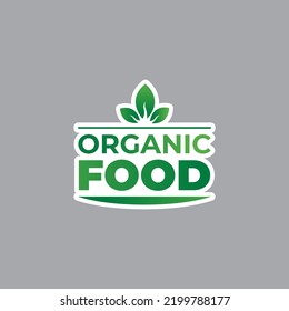 simple organic food label template vector