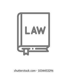 Simple organic law, constitution line icon. Symbol and sign vector illustration design. Isolated on white background