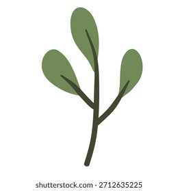 Simple organic leaf illustration featuring soft curves