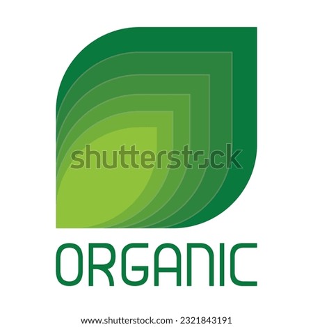 Simple organic logo or label. The clear and clean design is suitable for your organic product labels, both food and beverage.  The distinctive green color of the leaves is unique.