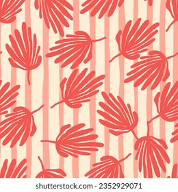 Simple organic shape seamless pattern. Tropical leaves background. Matisse inspired decoration wallpaper. Floral backdrop. Design for fabric , textile print, surface, wrapping, cover.