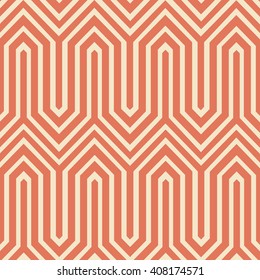 Simple oriental pattern seamless zigzag geometric orange 