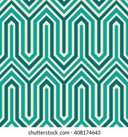 Simple oriental pattern seamless zigzag geometric turquoise, navy