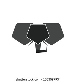 simple origami elephant vector logo