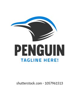 Simple and original logo with the penguin head image.