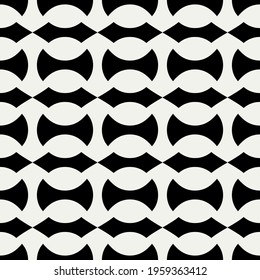 Simple ornament black shapes. Vector and monochrome seamless ornament.