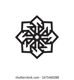 Simple ornament mandala trendy style beauty flower design concept
