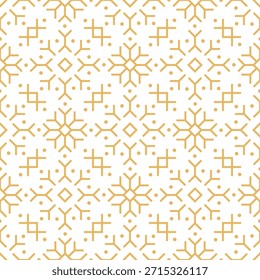 Simple ornament in minimal linear style. Simple geometrical pattern with snow flakes.