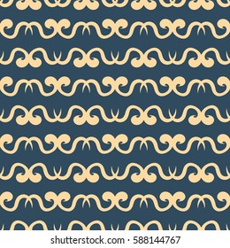 A simple ornament with swirls. Seamless pattern. Vector illustration.