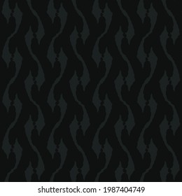 Simple ornament with wavy branches, made in black and gray. Textile pattern.