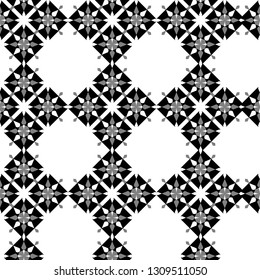 Simple ornament white and dark illustration with etnic arabic. Geometric ornament pattern.