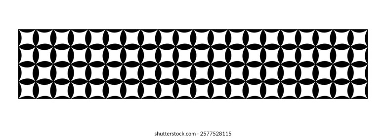 Simple ornamental arrangement vector, design pattern, basic black square shape, white background.