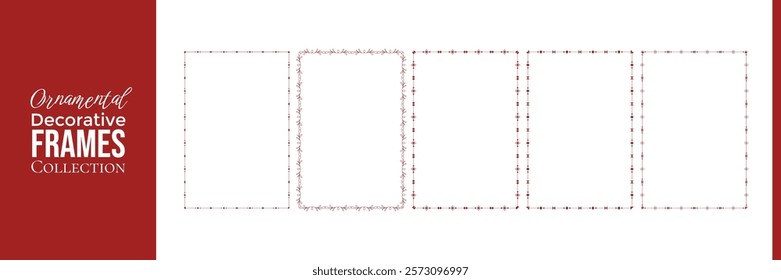 Simple Ornamental Decorative Frame Isolated on White. Ornamental Decorative Frame Set, Simple Isolated Frames for Design, Vector Borders for Invitations and Cards