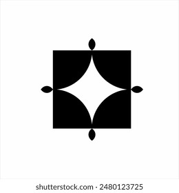Diseño ornamental simple con un concepto de estrella y diamante.