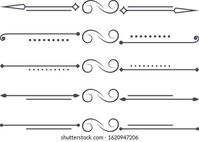 Simple ornamental divider. Vector illustration isolated on white background