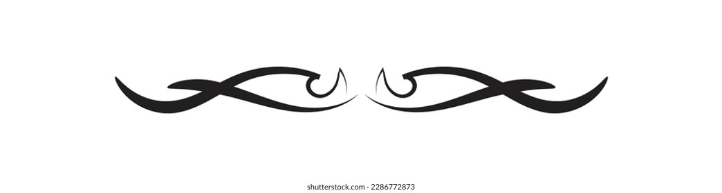simple ornamental filigree flourish and thin divider. Classical vintage element, vector illustration