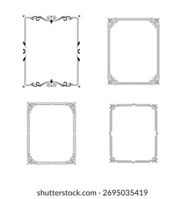 Ilustración vectorial ornamental simple del marco para la invitación y los Diseños fronterizos
