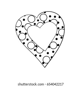 A simple ornamental heart in black and white