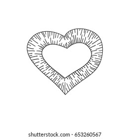 The simple ornamental heart on black and white. 