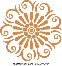 Simple ornate floral design element
