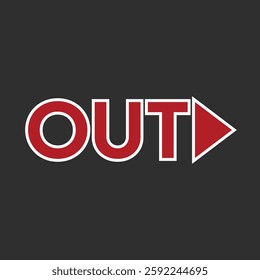 Simple out and arrow direction symbols