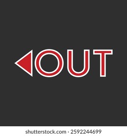 Simple out and arrow direction symbols