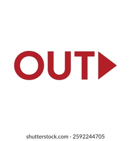 Simple out and arrow direction symbols