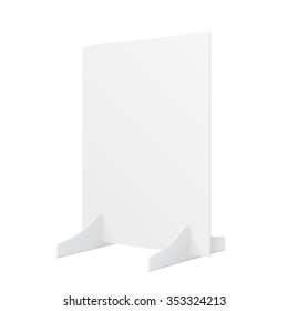 Simple Outdoor Indoor Stander Advertising Stand Banner Shield Display, Advertising. Mock Up Products On White Background Isolated. Ready For Your Design. Product Packing. Vector EPS10