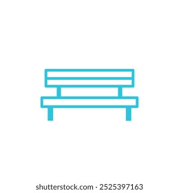 Simple outdoor wooden bench icon. Isolated on white background. 