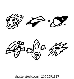 Simple outer space icon set design that can be used as a template and for your design needs