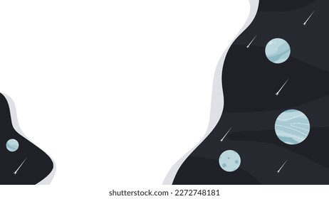 simple outer space vector background in flat design with copy space for your text