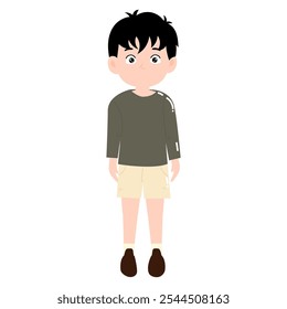 Simple outfit man cartoon character