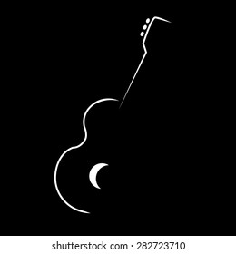 simple outline of acoustic guitar
