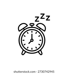 Simples Contorno Alarm Clock Toque Ilustração do ícone de som