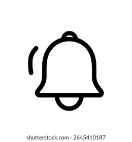 Simple Outline Alert Bell Ringing Notification Application User Interface Icon