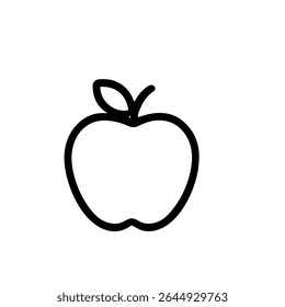 Sencillo contorno de forma de manzana fruta fresca signo de icono de alimentos