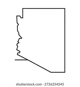 Esquema simple del mapa del estado de Arizona de alta calidad