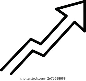 Simple Outline Ascending Trend Arrow Showing Growth Financial Graphic