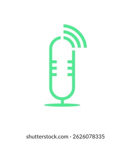 Design de ícone de gravação de podcast de áudio de estrutura de tópicos simples